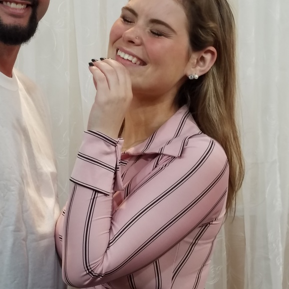 Pink Faux Wrap Shirt - Picture 7 of 7